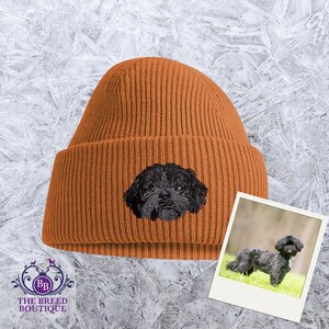 Black Shih Tzu Recycled Beanie - Embroidered Eco Dog Hat - Sustainable Gift for Dog Lovers - Dog Walker Beanie - Gift Boxed