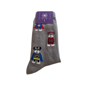 Schnauzer Superhero Fun Socken Unisex Einheitsgröße Fit UK 5 - 46, EU 38 - 46, US 7,5 - 12 Unleash Your Schnauzer Powers!