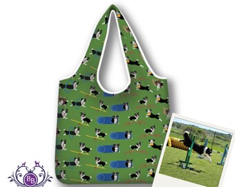 Border Collie Agility Shopping Bag Foldable & Washable Fun Agility Bag