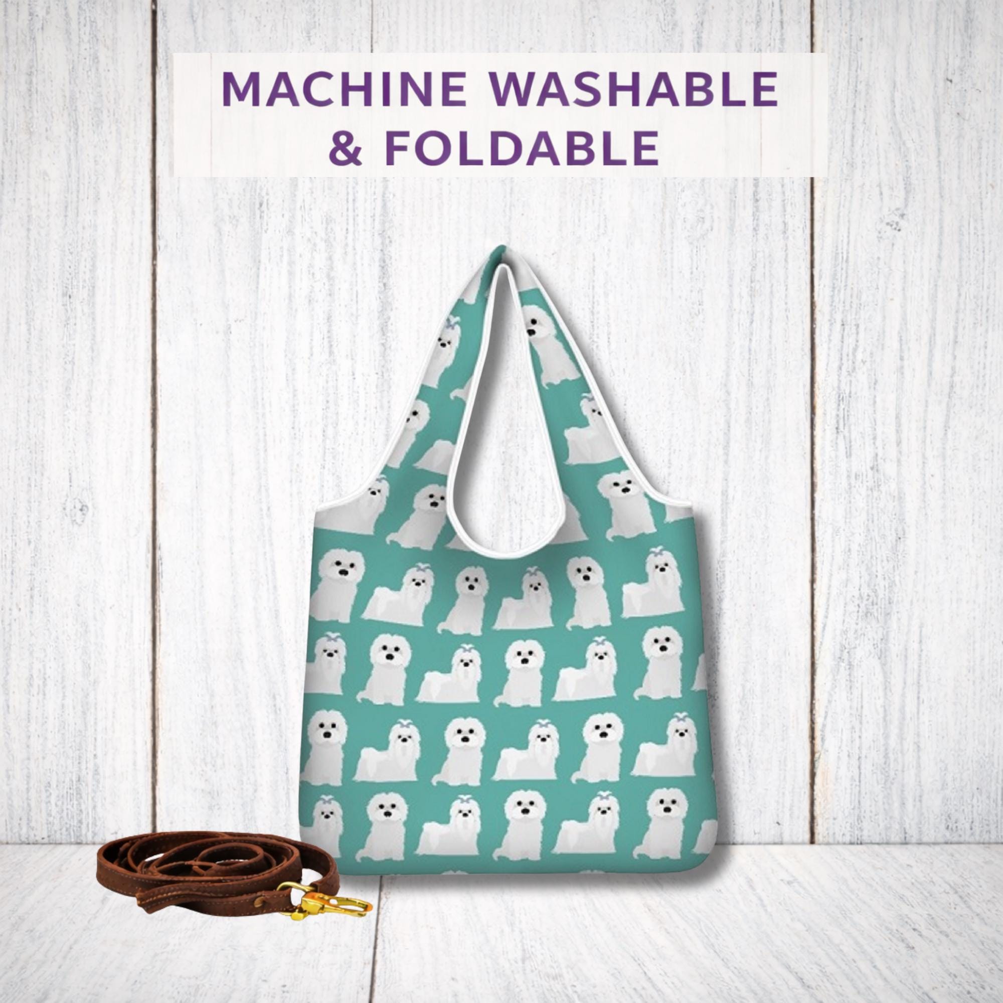 マルチーズ　トートバッグ マルチーズ 折りたたみ式ショッピングバッグ 再利用可能 犬用トート