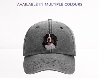 Bernese Mountain Dog Embroidered Baseball Cap Unisex Dog Lover Hat with Gift Box
