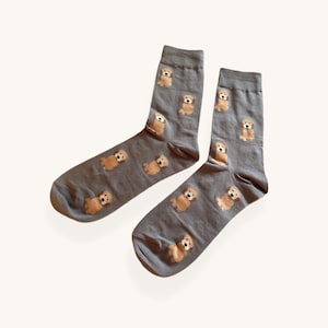 Cockapoo Dog Socks Grey Cotton Blend UK 5-11 Dog Lover Gift
