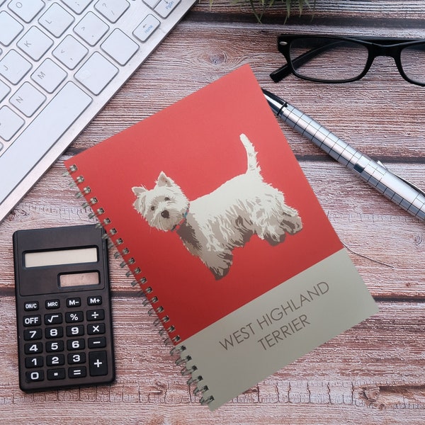 Westie Dog Notebook A5 Size - Spiral Bound Perfect Gift for Dog Lovers!  Designed & Printed in the UK