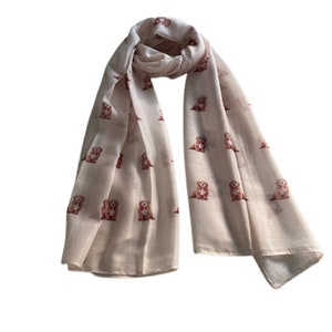 Cockapoo Scarf Dog Print Shawl Wrap Puppy Cockerpoo Cream and - Etsy