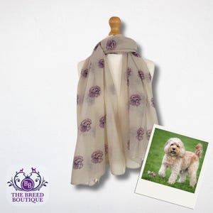 Bufanda para perro Cavapoo, viscosa color crema