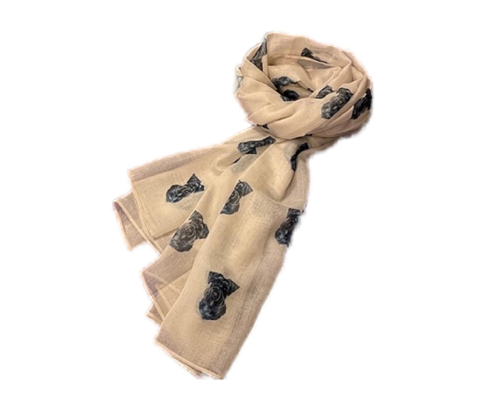 Black Miniature Schnauzer Dog Print Ladies Scarf Etsy