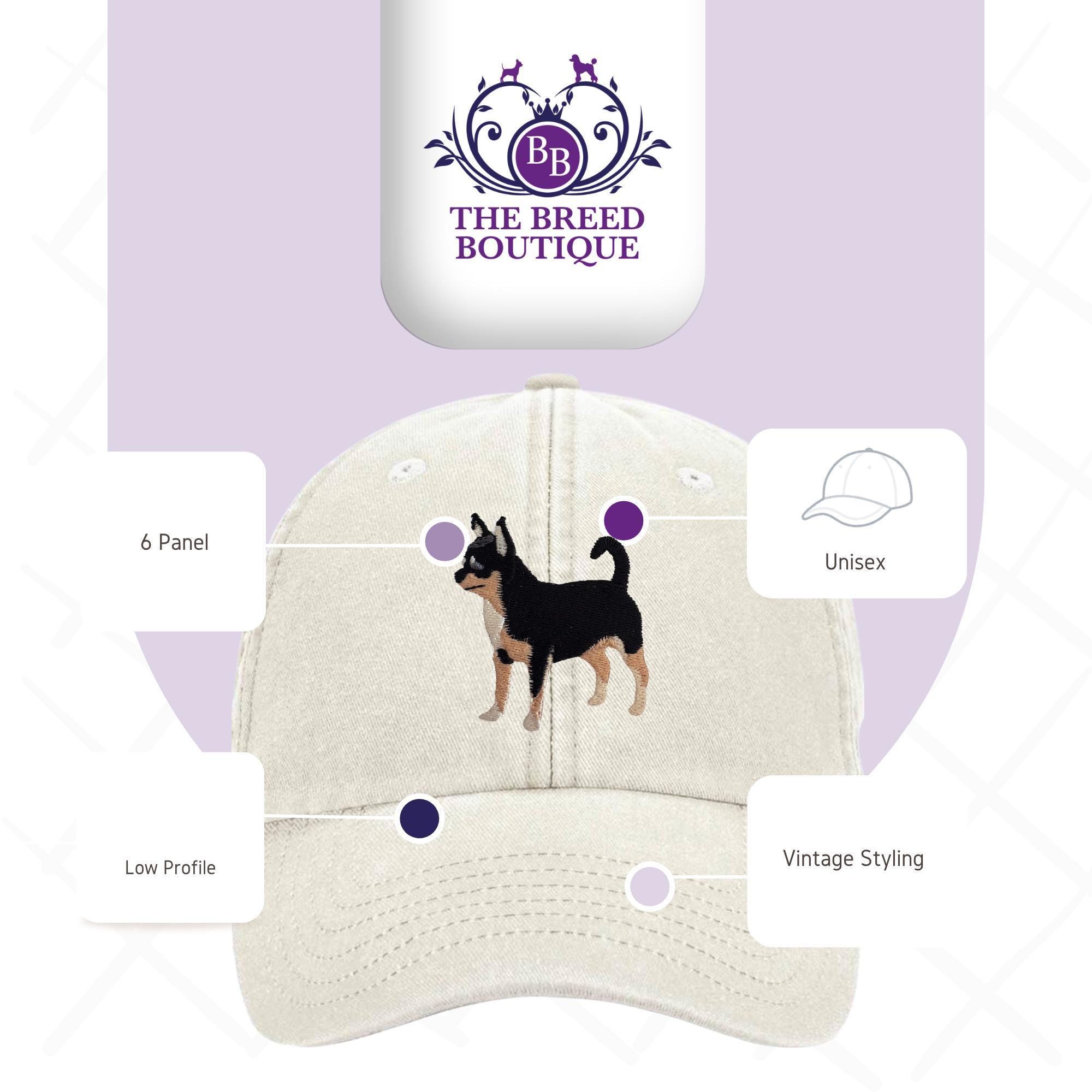 Chihuahua Black & Tan Embroidered Baseball Cap Unisex Dog 