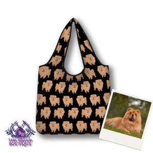 Sac fourre-tout Chow Chow - Sac de courses pliable - Lavable, pliable dans une poche et cadeau - Cadeau Chow Chow