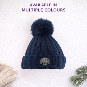 Weimaraner Embroidered Beanie, Unisex Dog Lover Hat with Gift Box