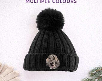 English Setter Tricolour Embroidered Beanie Unisex Dog Lover Hat with Gift Box