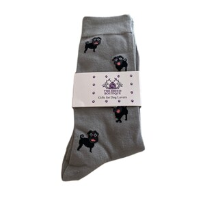 Black Pug Socks Unisex One Size Fit UK 5 - 11, EU 38 - 46, US 7.5 - 12