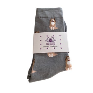 Rough Collie Sheltie Dog Print Socks Unisex One Size Fit UK 5 - 11