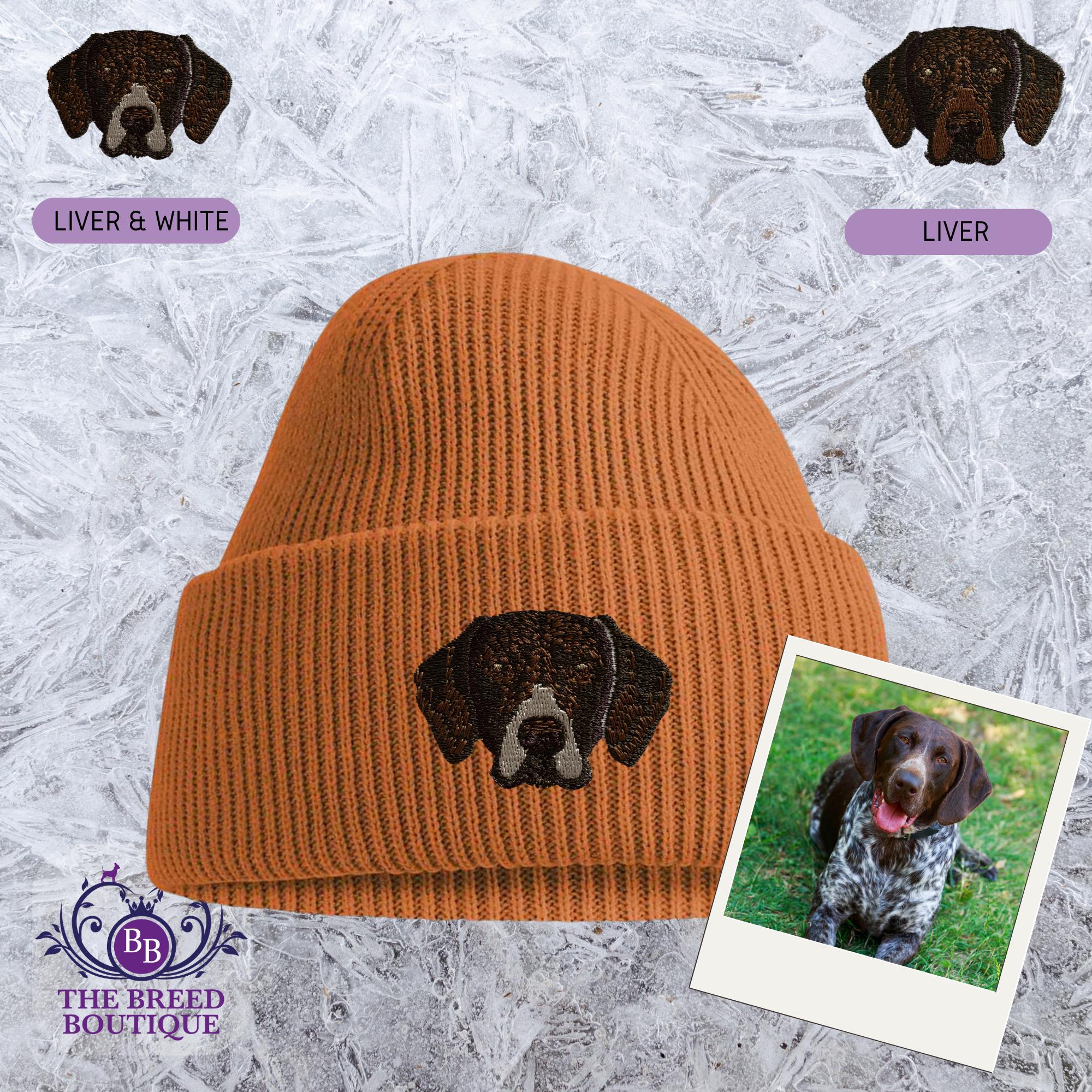 German Shorthaired Pointer Embroidered Beanie – 100% Recycled