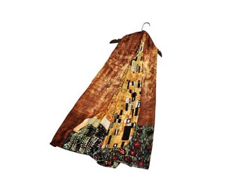 Klimt The Kiss Painting Print Silk Scarf