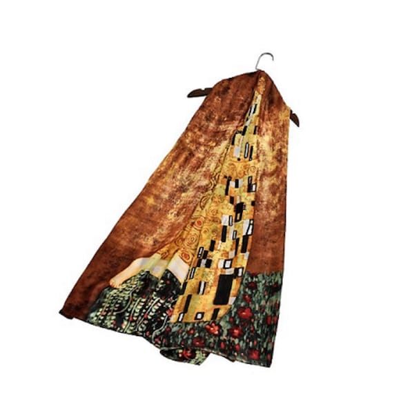 Klimt The Kiss Painting Print Silk Scarf