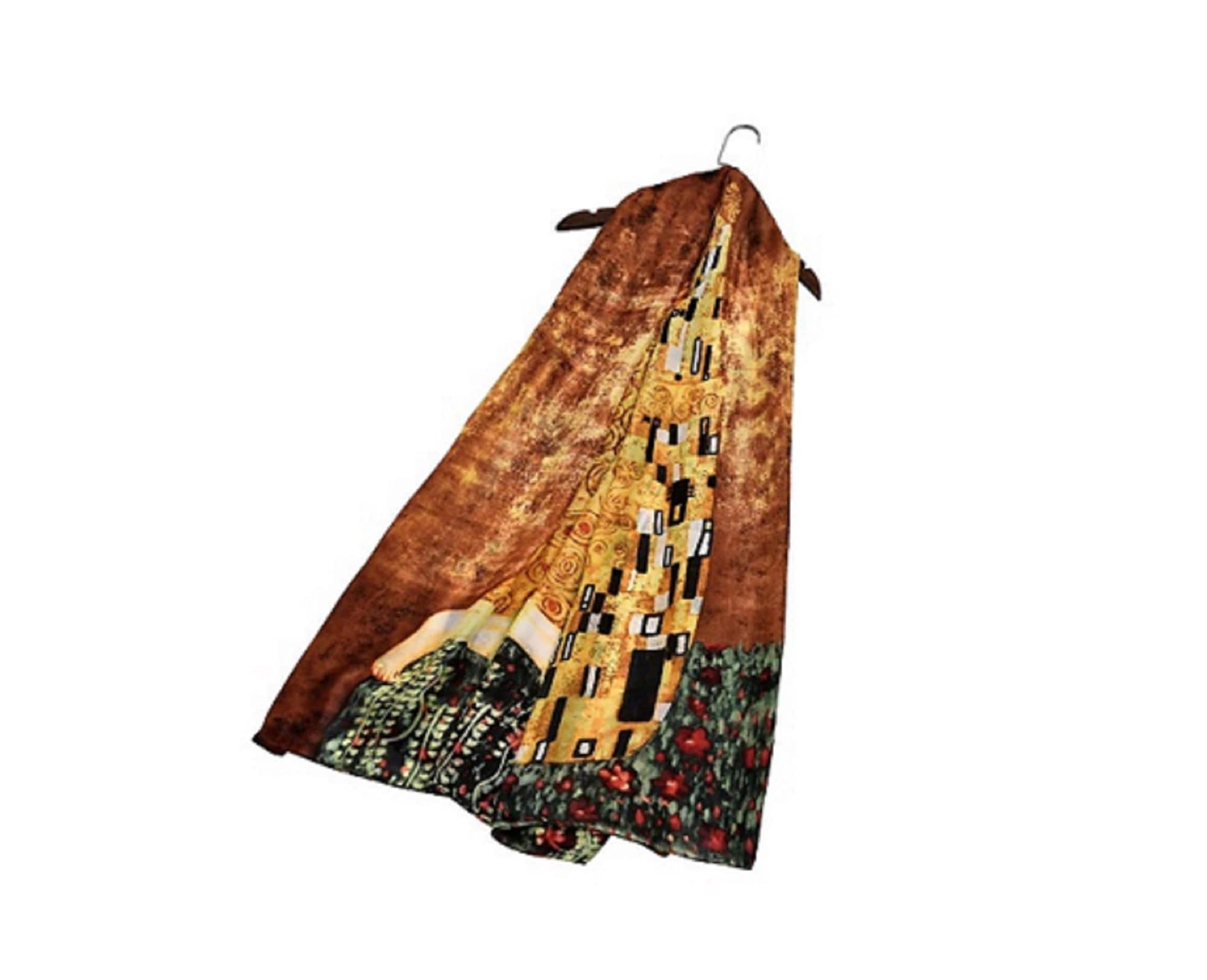 クリムトのスカーフ Klimt 新品 未使用 名画 グッズ ストール 春夏 夏用 薄手 大判 スカーフ 絵画 有名
