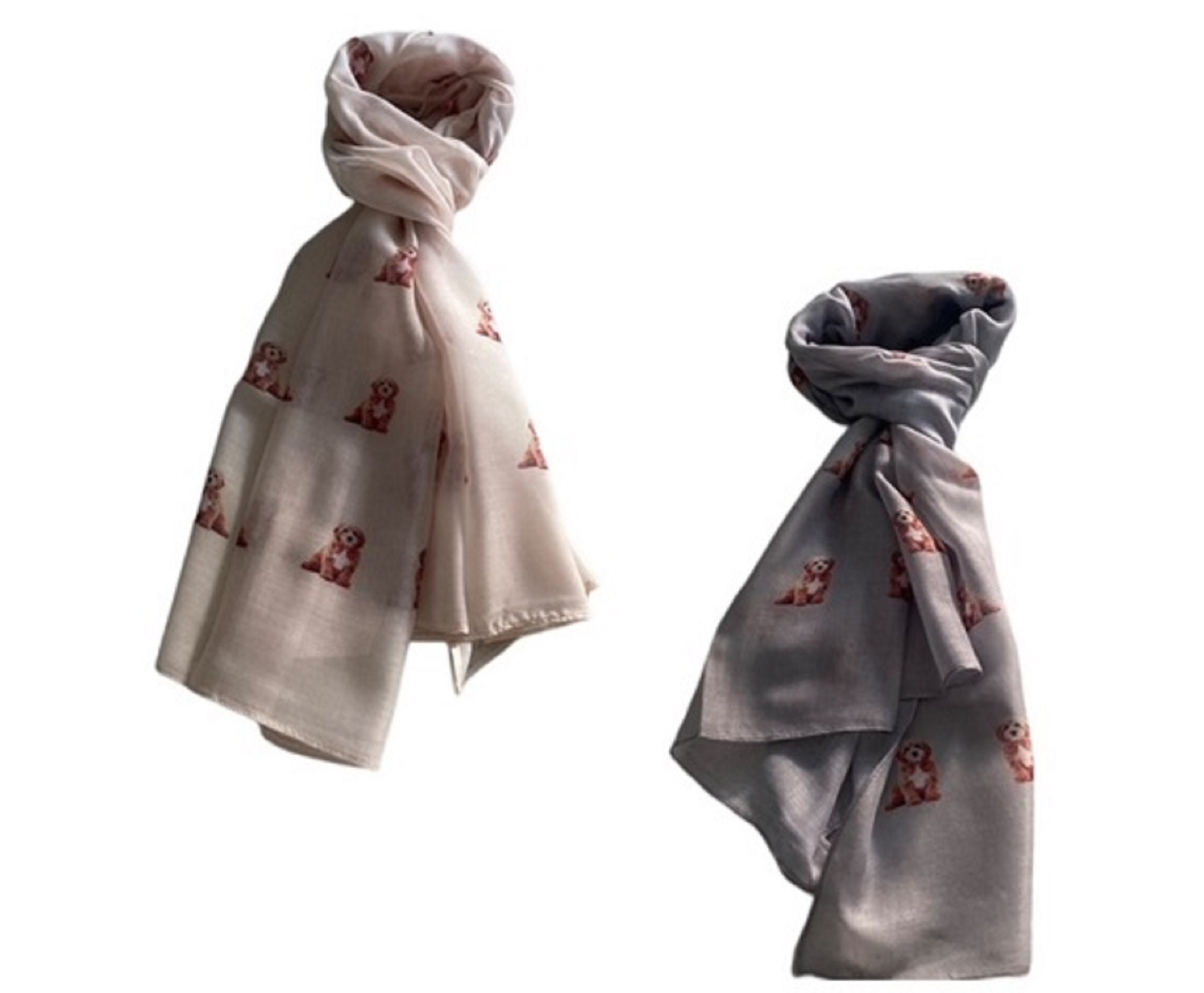 Cockapoo Scarf Dog Print Shawl Wrap Puppy Cockerpoo Cream and - Etsy