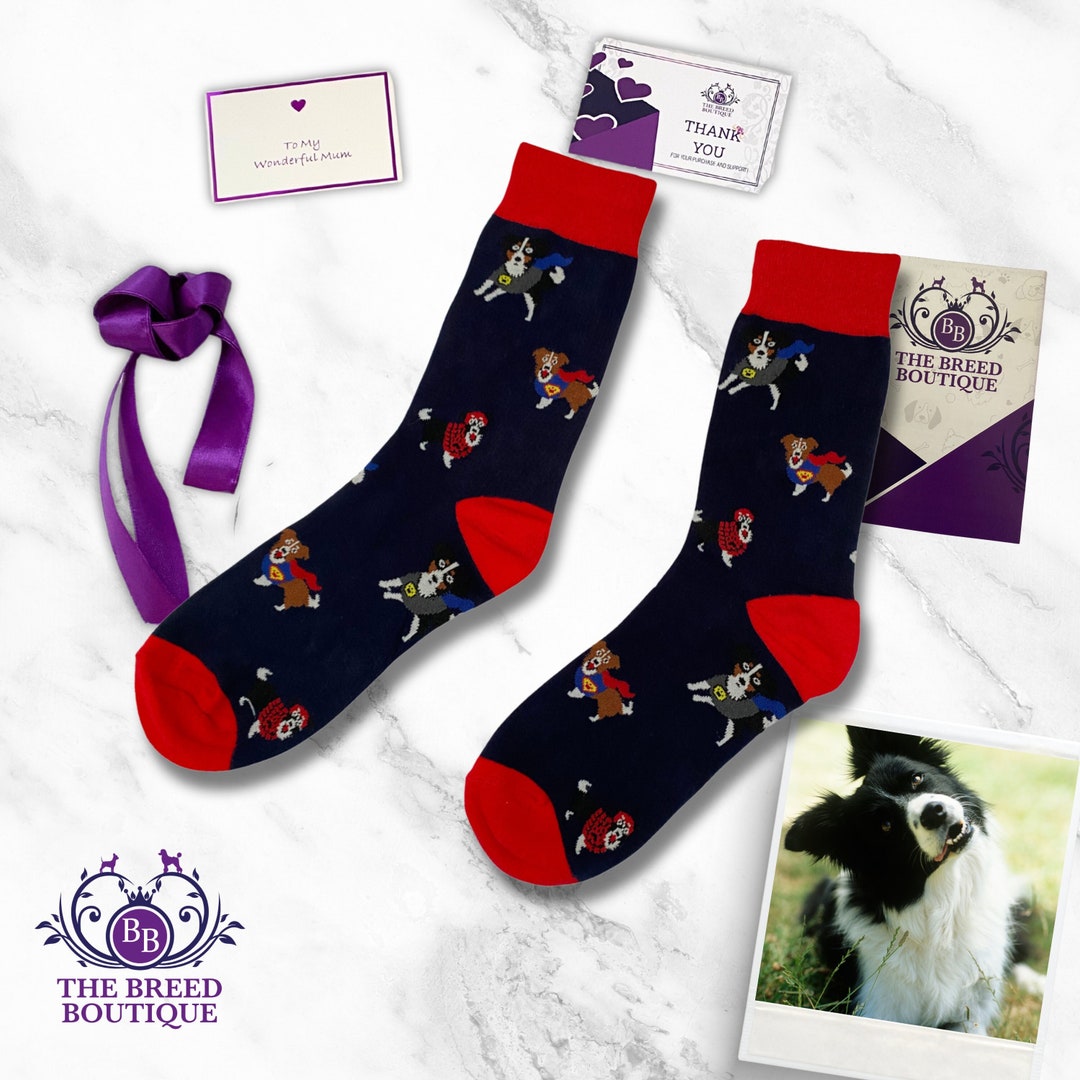 Chaussettes border collie super-héros Chaussettes unisexes