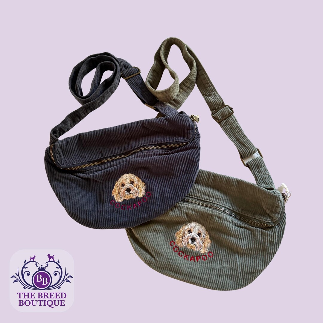 Cockapoo Backpacks Cockapoo Embroidered Corduroy Bum Bag: Dog Lover Fanny Pack - Etsy