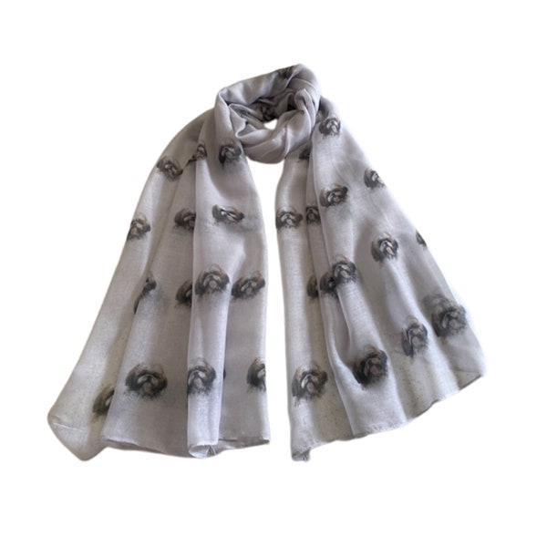 Shih Tzu Ladies Dog Print Shawl Wrap Available Grey Shih Tzu Gift