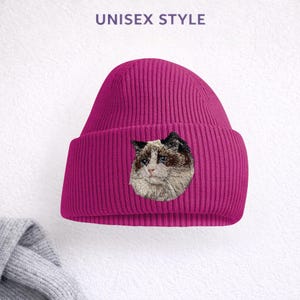 Ragdoll Cat Embroidered Beanie Unisex Cat Lover Hat with Gift Box
