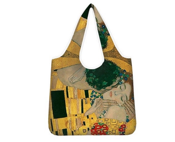 Klimt The Kiss Shopping Bag Foldable Washable Double - Etsy