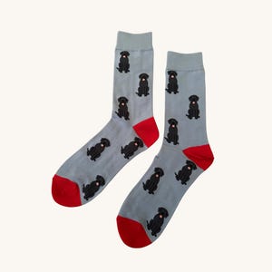 Black Labrador Grey Socks, Dog Lover Gift, Unisex Cotton Blend