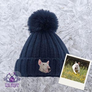 Bull Terrier Beanie: Embroidered Dog Design - Unisex, 6 Colours, Gift Box