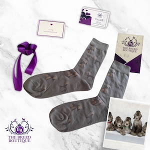 Calcetines Bedlington Terrier: Calcetines unisex con estampado de perro, talla única