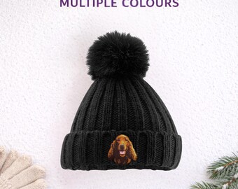 Irish Setter Embroidered Beanie Unisex Dog Lover Hat with Gift Box