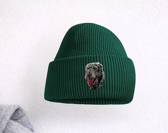 Irish Wolfhound Embroidered Beanie, Unisex Dog Lover Hat with Gift Box