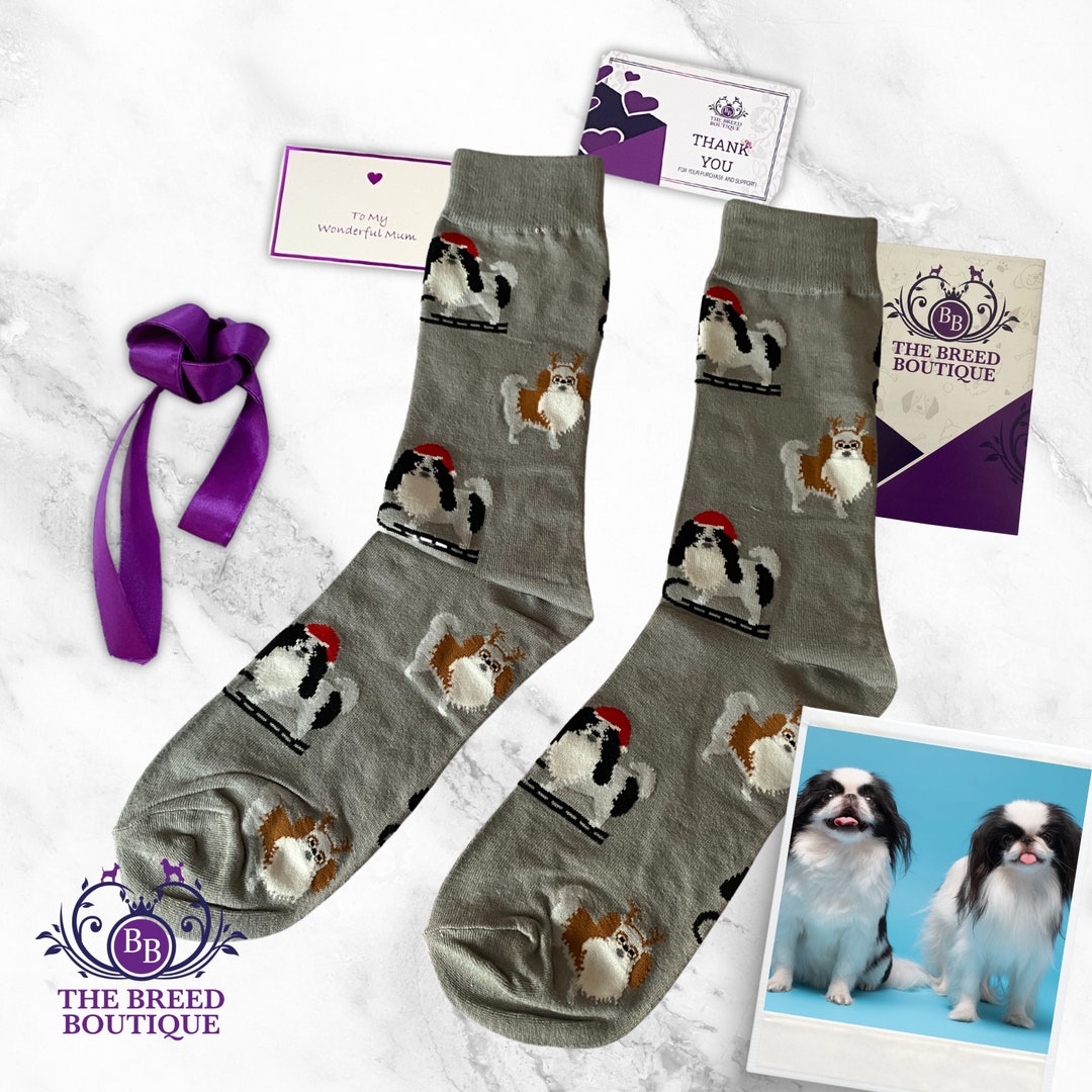 Japanische Chin Socken Weihnachtsdesign Unisex Einheitsgröße UK