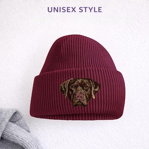Labrador Chocolate Embroidered Beanie Unisex Dog Lover Hat with Gift Box