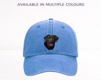 Labrador Black Embroidered Baseball Cap: Heavy Washed Cotton, Unisex Fit