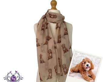 Foulard Femme Viscose - Imprimé Beagle Marron (Tan) - Neuf