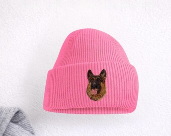 Gorro unisex bordado con diseño de pastor alemán para amantes de los perros con caja de regalo