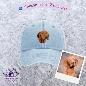 Vizsla Embroidered Baseball Cap 100% Heavy Washed Cotton Unisex Adult Fit 12 Colour Choices Supplied in a Gift Box Vizsla Gift