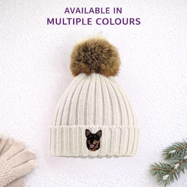 Lancashire Heeler Black & Tan Embroidered Beanie Unisex Dog Lover Hat with Gift Box