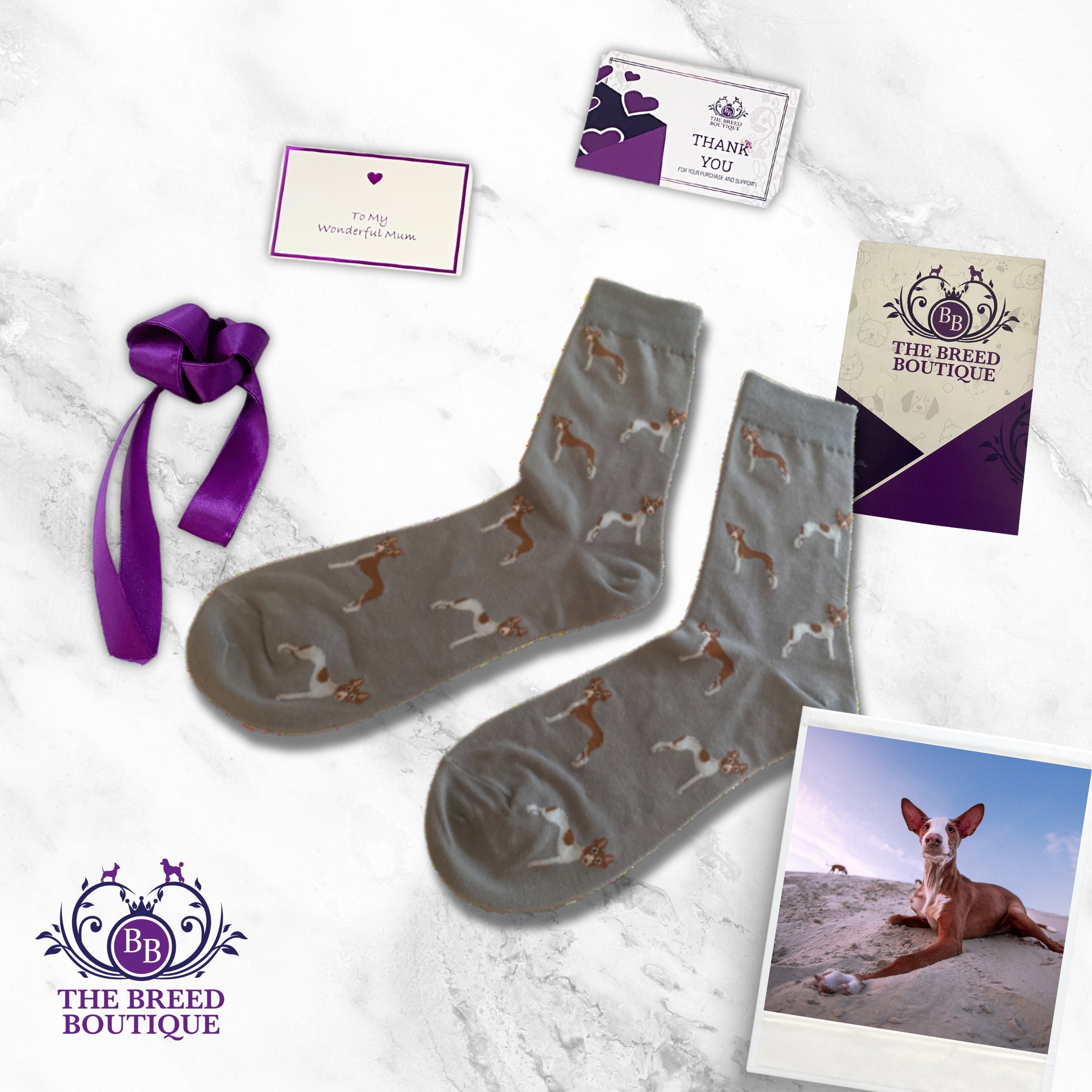 Ibizan Hound Dog Socken Spaß Ibizan Hound Dog Print Unisex Socken Einheitsgröße Fit UK 5 - 11, EU 38 - 46 und US 7,5 - 12