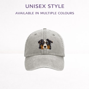 Australian Shepherd Embroidered Baseball Cap: Washed Cotton, Unisex Fit