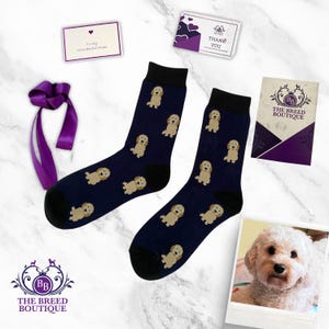 Cockapoo Dog Print Socks: Unisex Cotton Blend, One Size