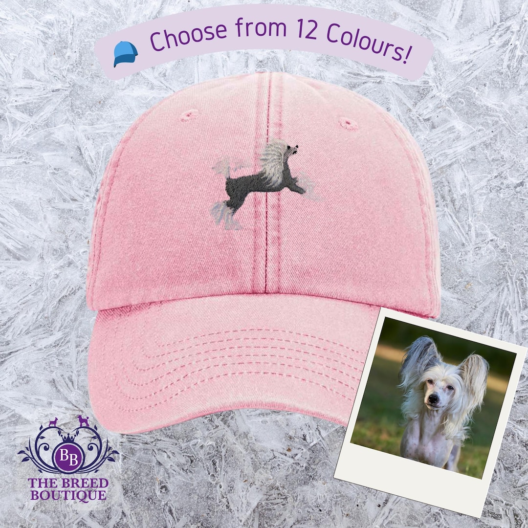 Embroidered Chinese Crested Baseball Cap: Unisex, Gift Boxed