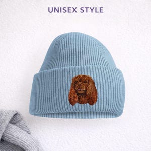 Cavalier King Charles Spaniel Ruby Embroidered Beanie Unisex Dog Lover Hat with Gift Box