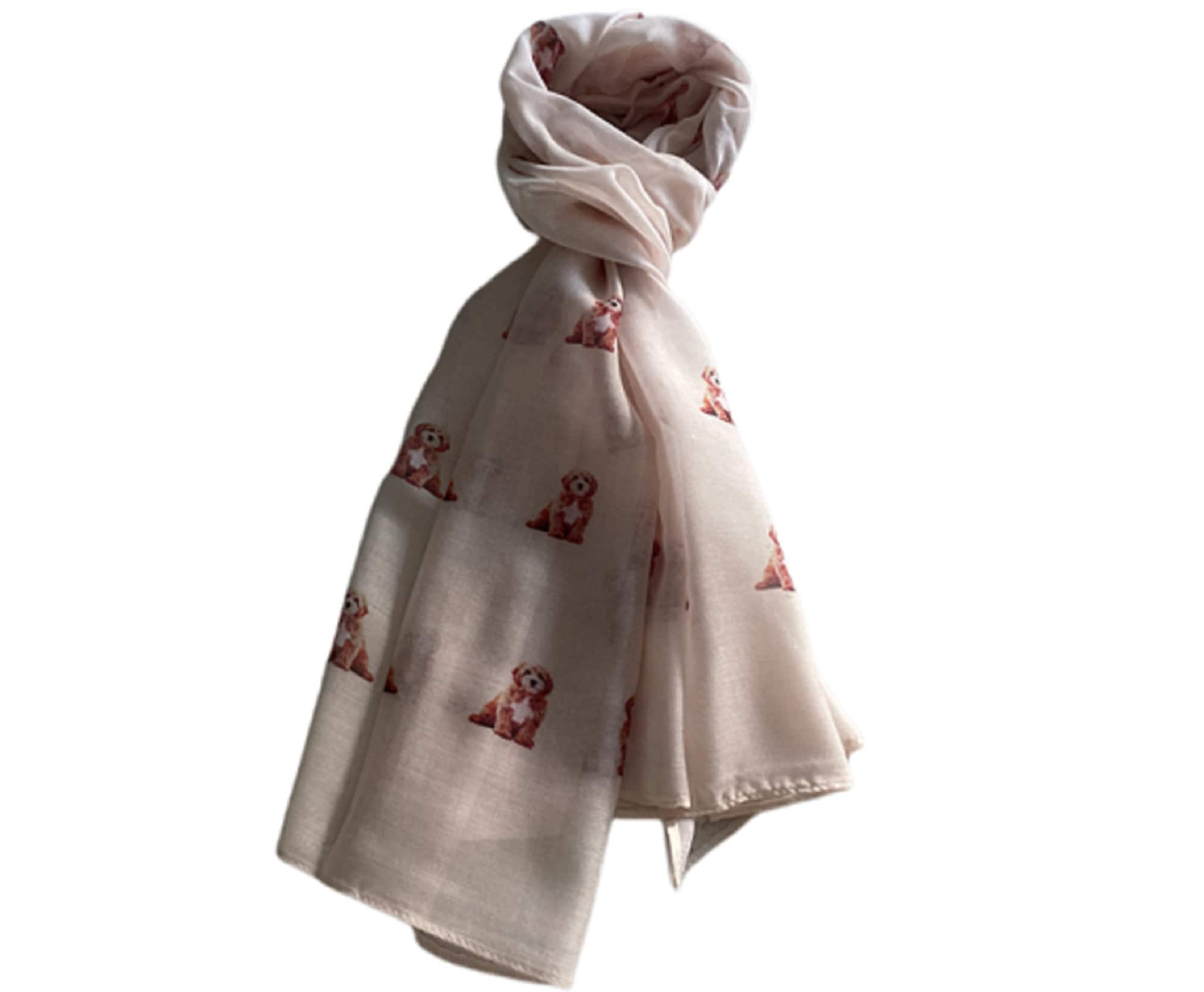 Cockapoo Scarf Dog Print Shawl Wrap Puppy Cockerpoo Cream and - Etsy