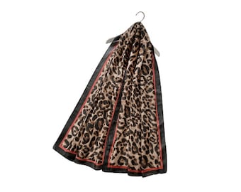 Leopard Print Ladies Silk Scarf