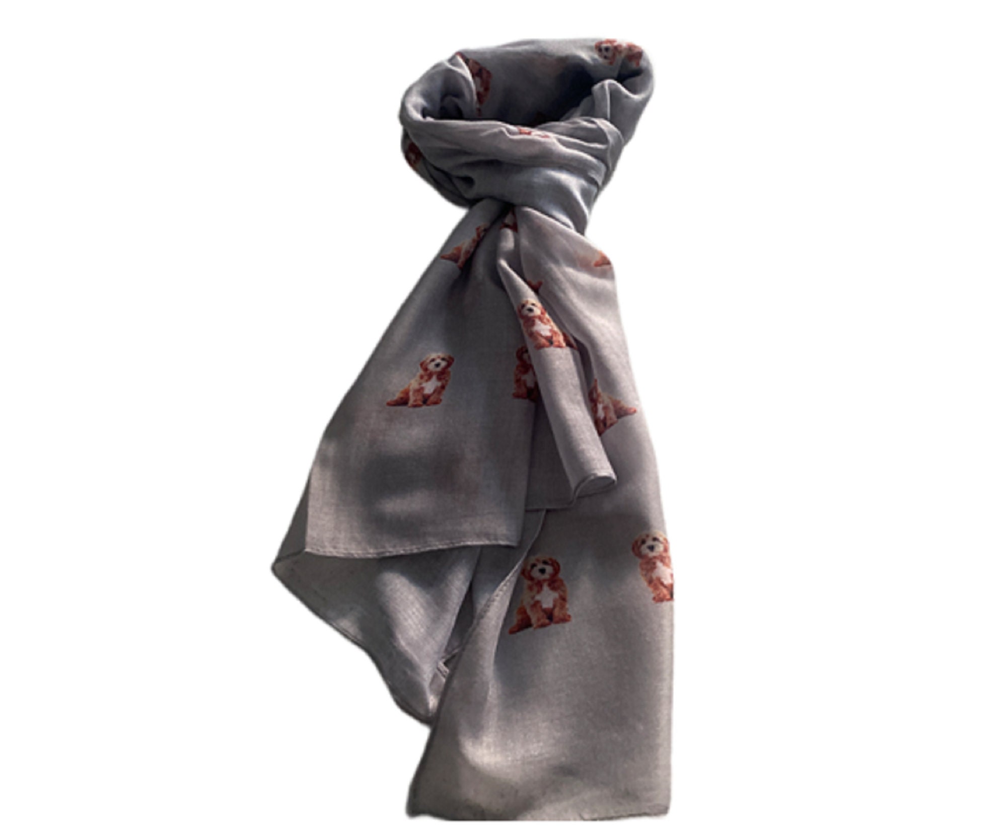 Cockapoo Scarf Dog Print Shawl Wrap Puppy Cockerpoo Cream and - Etsy