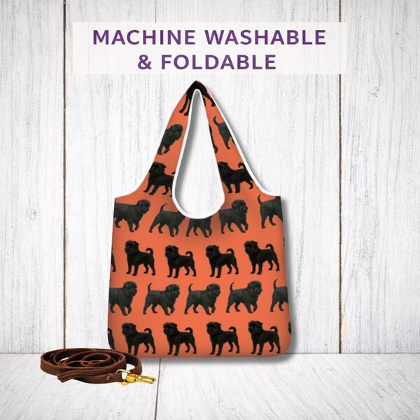 Affenpinscher Foldaway Shopping Bag Reusable Dog Tote Lightweight Washable Shopper Gift
