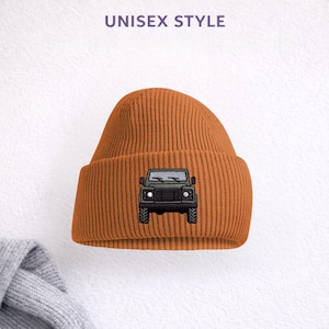 Land Rover Defender Embroidered Beanie, Unisex Off-Road Hat with Gift Box