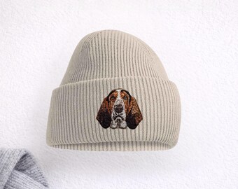 Basset Hound Embroidered Beanie Unisex Dog Lover Hat with Gift Box