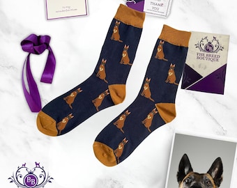 Belgian Malinois Dog Print Socks: Unisex One Size